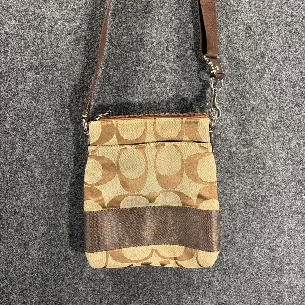Coach Monogram Crossbody Bag Brown Tan Signature Canvas Vintage Y2K Purse